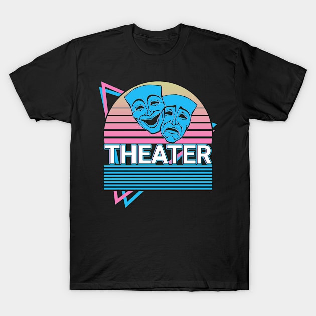 Theater Mask Drama Comedy Tragedy Theatre Mask Retro Gift T-Shirt by Alex21